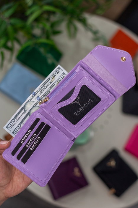 Zoozie Bags Cartera de Mujer Lila, 100% Cuero PU, Elegante y Sofisticada para Uso Diario y Salidas